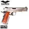 MEU Brushed Aluminium Bronze Pistol GBB Raven