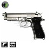 M9A1 with Rail & Adjustable Hop Up Full Metal Pistol Silver GBB WE