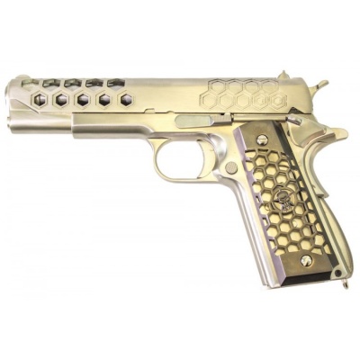 M1911 Hex Full Metal Silver Pistol GBB WE