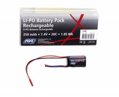 7.4V 250mAh 20C LiPo Battery ASG