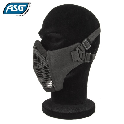 Half Face Mesh Mask Black with Cheek Pads ASG