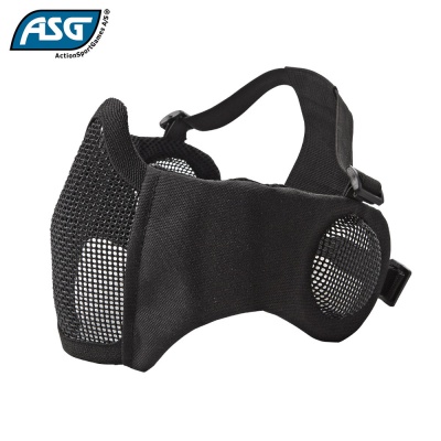 Metal Mesh Mask with Cheek Pads and Ear Protection Black ASG