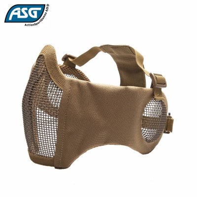 Metal Mesh Mask with Cheek Pads and Ear Protection Tan ASG