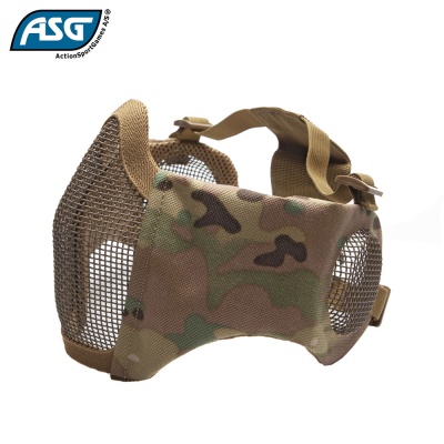 Metal Mesh Mask with Cheek Pads and Ear Protection Multicam ASG