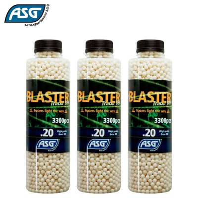 3x Blaster 0.20g Tracer BBs Bottle of 3300 ASG