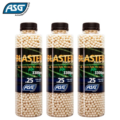 3x Blaster 0.25g Tracer BBs Bottle of 3300 ASG