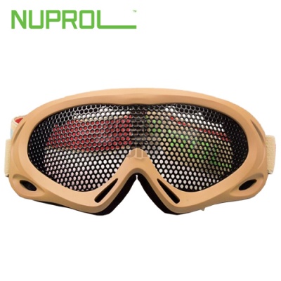 Pro Wire Mesh Goggles Large Tan NUPROL