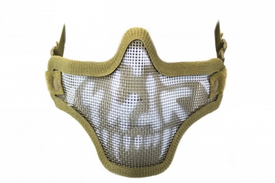 Half Face Mesh Skull Mask Tan with Double Strap NUPROL