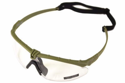 NP Battle Pro's Green with Insert Protective Glasses Clear NUPROL