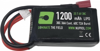 7.4V 1200mAh 30C LiPo PEQ Micro Battery (Deans) NUPROL