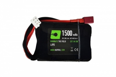 7.4V 1500mAh 20C LiPo PEQ Micro Battery (Deans) NUPROL