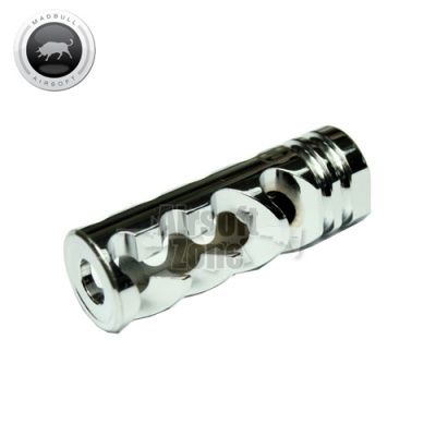 DNTC 308 Flash Hider Chrome Silver (14mm CCW) MADBULL