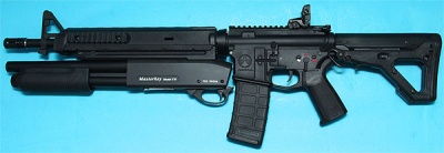 M4 Magpul Battle Rifle with Masterkey Shotgun Black AEG G&P