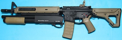 M4 Magpul Battle Rifle with Masterkey Shotgun Dark Earth AEG G&P