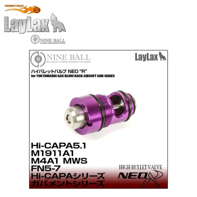 High Bullet Valve NEO R Hi-CAPA/1911/M45A1/FN5-7/M4A1 MWS Series Nine Ball / LayLax