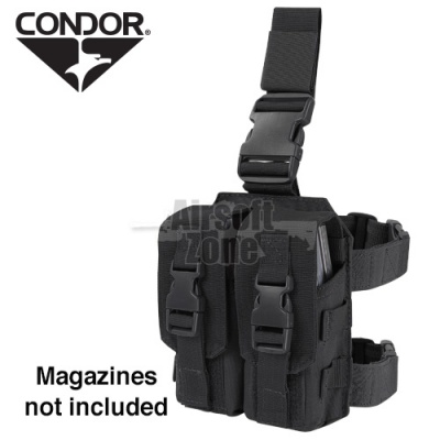 Drop Leg Double M4 Magazine Pouch (holds 4 mags) Black CONDOR