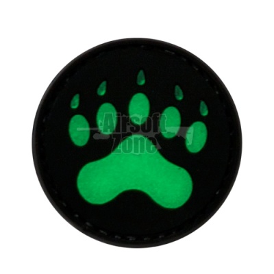 Bear Paw PVC Velcro Glow in the Dark Patch