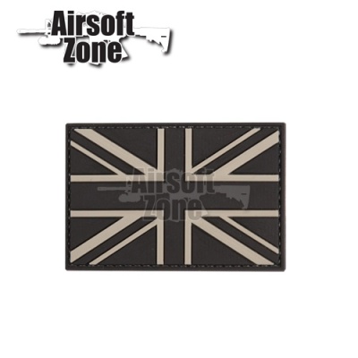UK Flag Union Jack (Black) PVC Velcro Patch