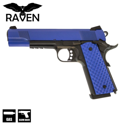 MEU M1911 with Rail Pistol Two Tone Blue GBB Raven