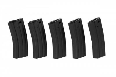 Box of 5 Hi-Cap 300rnd Metal Magazines for M4/M16 Series Black Specna Arms