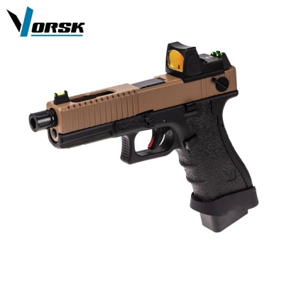 EU18C Tan with Red Dot BDS Optic Full Auto Pistol GBB VORSK