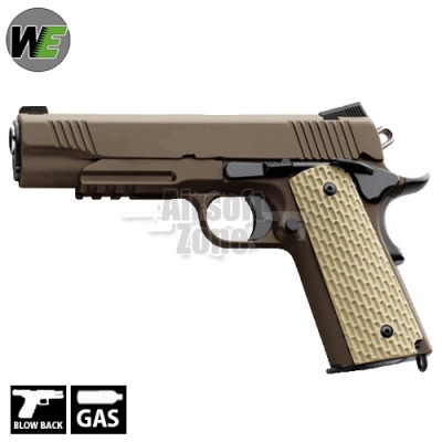 Kimber 1911 with Rail Full Metal Pistol Tan GBB WE