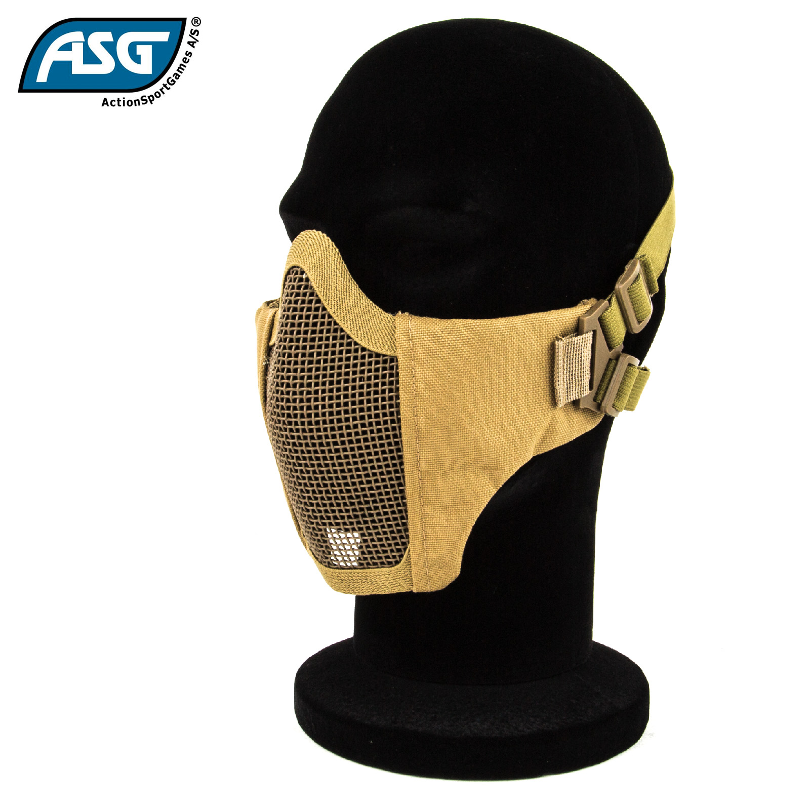 Half Face Mesh Mask Tan with Cheek Pads ASG Airsoft Zone UK