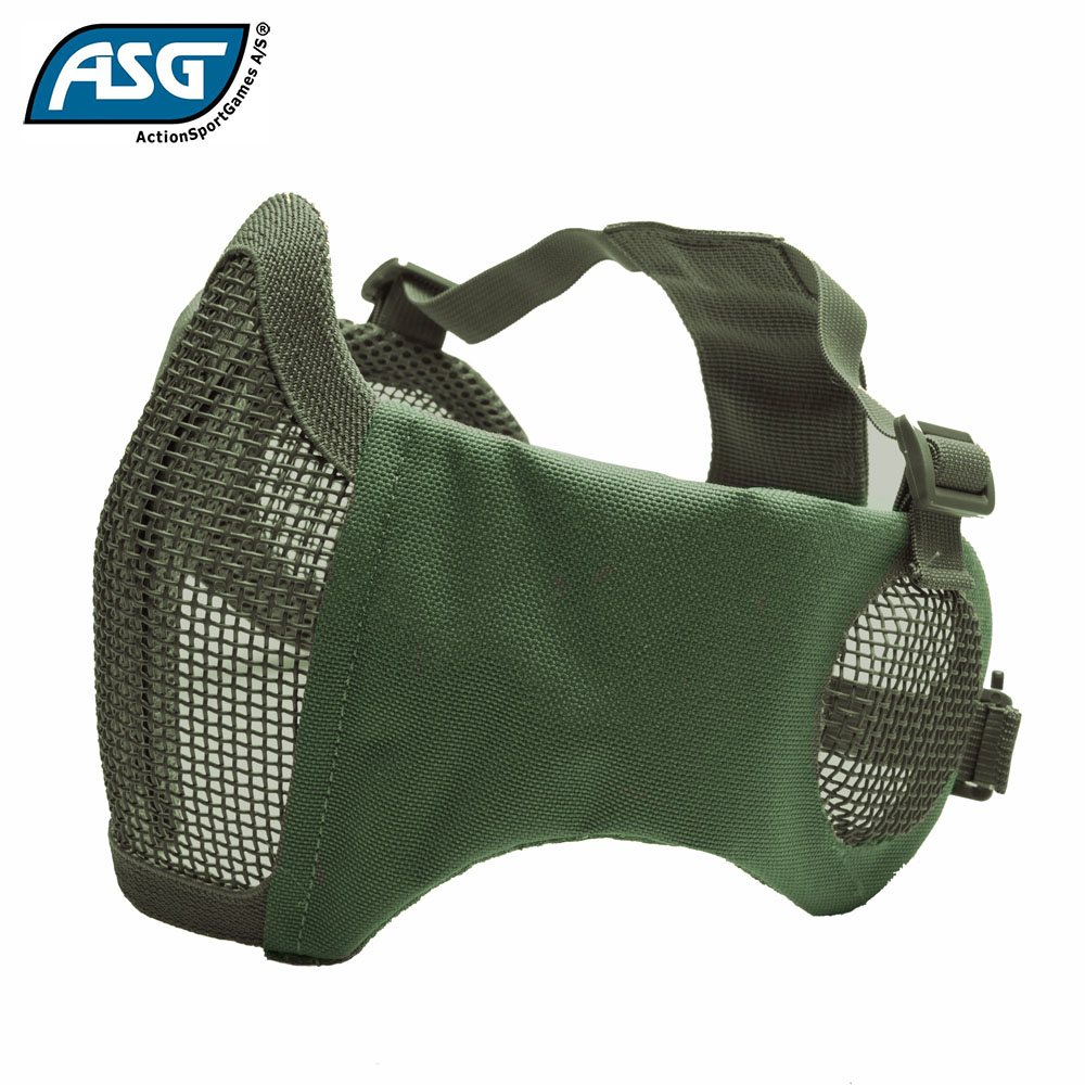 Metal Mesh Mask with Cheek Pads and Ear Protection OD Green ASG