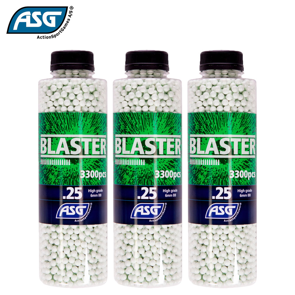 3x Blaster 0.25g BBs Bottle of 3300 ASG