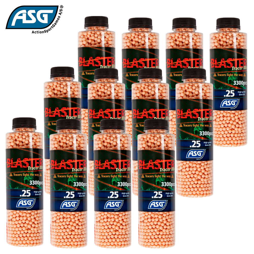 (ARCHIVED) 12x Blaster 0.25g Red Tracer BBs Bottle of 3300 ASG