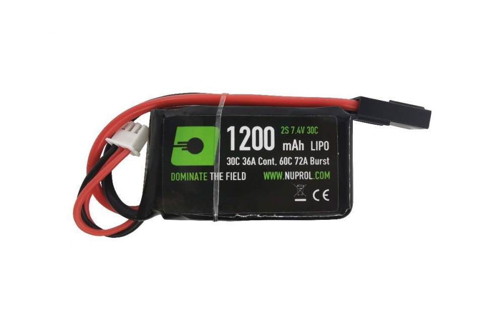 7.4V 1200mAh 30C LiPo PEQ Micro Battery (mini Tamiya) NUPROL