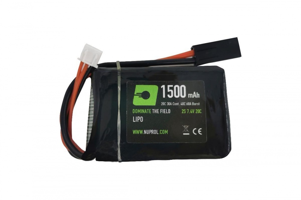 7.4V 1500mAh 20C LiPo PEQ Micro Battery (mini Tamiya) NUPROL