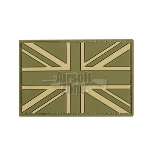 UK Flag Union Jack (Green) PVC Velcro Patch Airsoft Zone UK