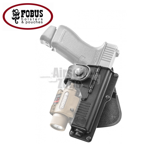 Holster for Glock 17 with Light or Laser on Paddle FOBUS
